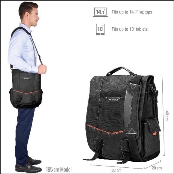 E V E R K I ® | URBANITE™ | Vertical Travel Bag | #EKS620 | BLK | XLNT - Picture 5 of 15